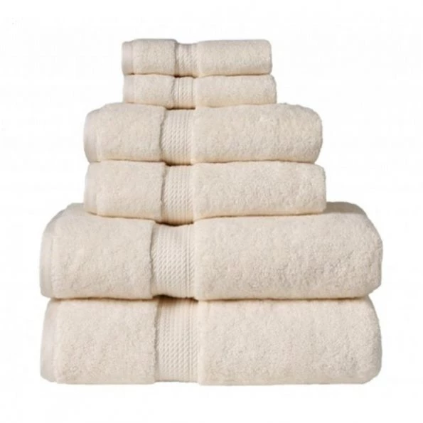 900GSM Egyptian Cotton 6-Piece Towel Set Cream