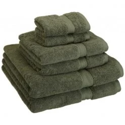 900GSM Egyptian Cotton 6-Piece Towel Set Forest Green
