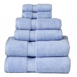 900GSM Egyptian Cotton 6-Piece Towel Set Light Blue