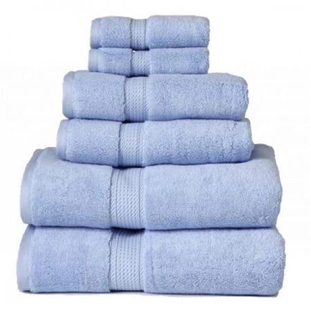 Superior 900GSM Egyptian Cotton 6-Piece Towel Set Light Blue