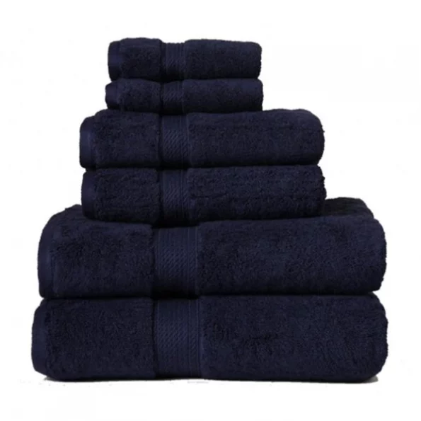 Superior 900GSM Combed Cotton 6-Piece Towel Set Navy Blue 1 900GSM Combed Cotton 6-Piece Towel Set Navy Blue