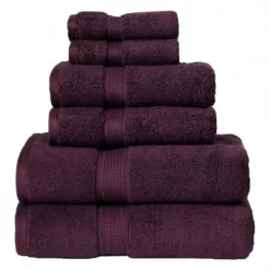 Superior 900GSM Egyptian Cotton 6-Piece Towel Set Plum
