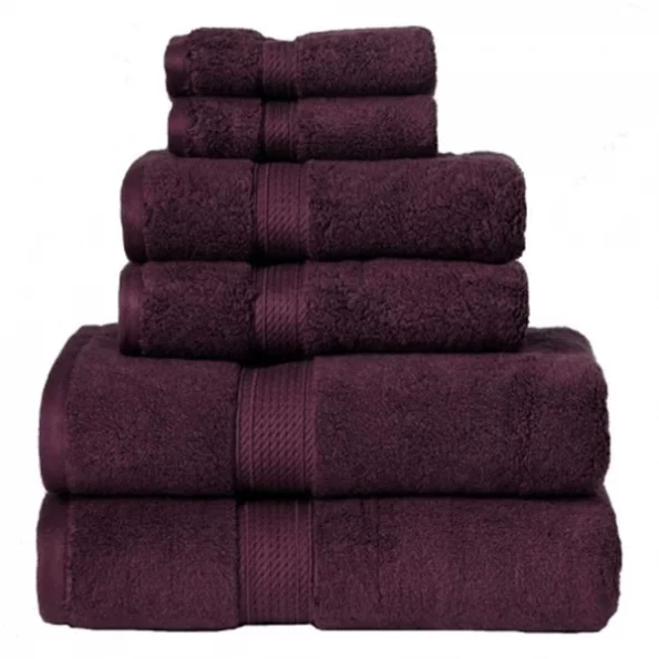 Superior 900GSM Egyptian Cotton 6-Piece Towel Set Plum 1 900GSM Egyptian Cotton 6-Piece Towel Set Plum