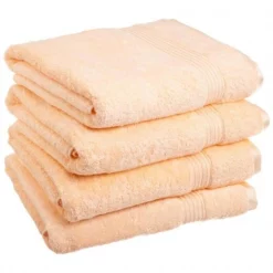 Superior Egyptian Cotton 4-Piece Bath Towel Set Peach