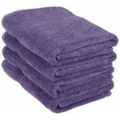 Superior Egyptian Cotton 4-Piece Bath Towel Set Royal Purple