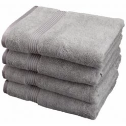 Superior Egyptian Cotton 4-Piece Bath Towel Set Silver