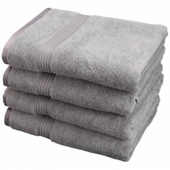 Superior Egyptian Cotton 4-Piece Bath Towel Set Silver 1 Superior Egyptian Cotton 4-Piece Bath Towel Set Silver