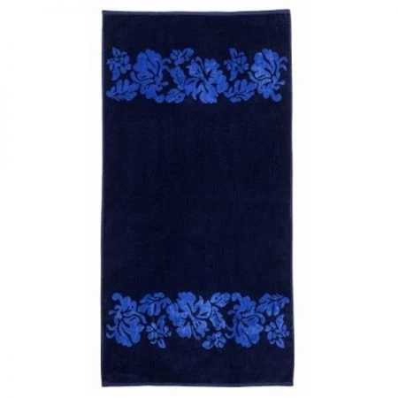Superior BEACH-FLOWERS-NAVY Superior Collection Luxurious Oversized Jacquard Cotton Beach Towels - Cool Checks