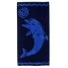 Superior BEACH-PLAYDOLP-BLUE Superior Collection Luxurious Oversized Jacquard Cotton Beach Towels - Playing Dolphin