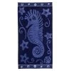 Superior BEACH-SEA HORSE-BLUE Superior Collection Luxurious Oversized Jacquard Cotton Beach Towels - Sea Horse