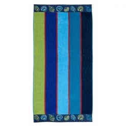Superior BEACH-SEA SHELLS-BLUE Superior Collection Luxurious Oversized Jacquard Cotton Beach Towels – Sea Shells