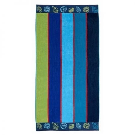Superior BEACH-SEA SHELLS-BLUE Superior Collection Luxurious Oversized Jacquard Cotton Beach Towels - Sea Shells