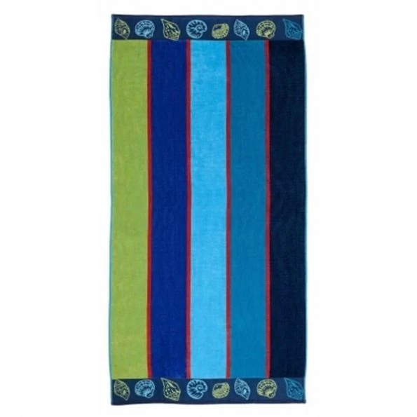 Superior BEACH-SEA SHELLS-BLUE Superior Collection Luxurious Oversized Jacquard Cotton Beach Towels – Sea Shells