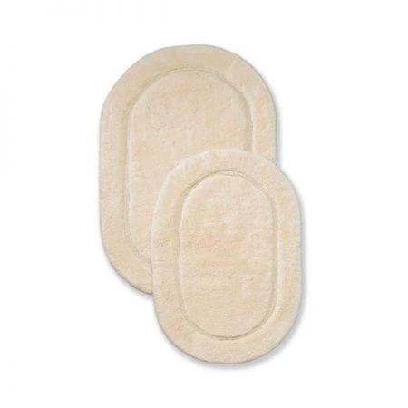 Superior BATHRUG-OV2PC-IV Cotton Oval Bath Rug Set - Ivory; 2 Pieces