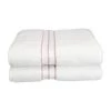 Superior 900GSM-H BTOWEL TR 900 Gsm Egyptian Cotton Bath Towel Set - White With Tea Rose Border; 2 Pieces