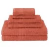 Superior EF-6 PC SET CO Eco-Friendly 100 Percent Ringspun Cotton Towel Set - Coral; 6 Pieces