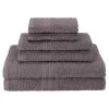 Superior EF-6 PC SET GH Eco-Friendly 100 Percent Ringspun Cotton Towel Set - Graphite; 6 Pieces