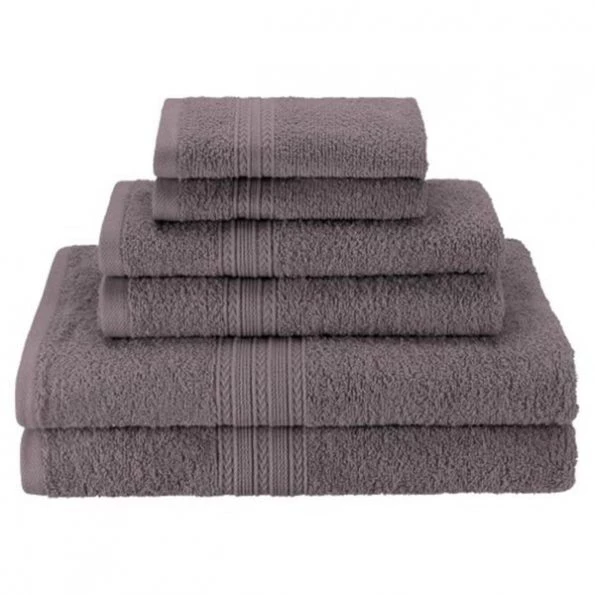 Superior EF-6 PC SET GH Eco-Friendly 100 Percent Ringspun Cotton Towel Set – Graphite; 6 Pieces