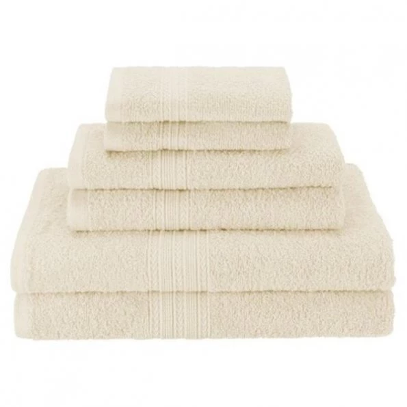 Superior EF-6 PC SET IV Eco-Friendly 100 Percent Ringspun Cotton Towel Set – Ivory; 6 Pieces