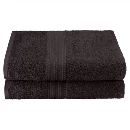 Superior EF-BSHEET BK Eco-Friendly 100 Percent Ringspun Cotton Bath Sheet Towel Set - Black; 2 Pieces