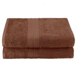Superior EF-BSHEET BR Eco-Friendly 100 Percent Ringspun Cotton Bath Sheet Towel Set – Brown; 2 Pieces