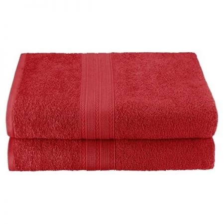 Superior EF-BSHEET CB Eco-Friendly 100 Percent Ringspun Cotton Bath Sheet Towel Set - Cranberry; 2 Pieces