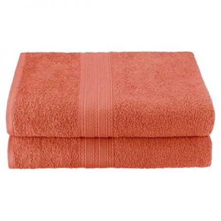 Superior EF-BSHEET CO Eco-Friendly 100 Percent Ringspun Cotton Bath Sheet Towel Set - Coral; 2 Pieces