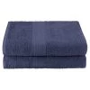 Superior EF-BSHEET NB Eco-Friendly 100 Percent Ringspun Cotton Bath Sheet Towel Set - Navy Blue; 2 Pieces