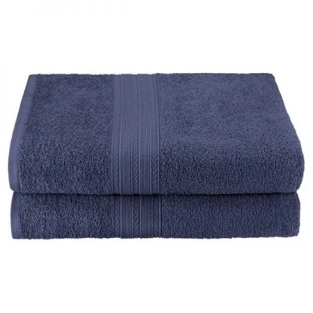 Superior EF-BSHEET NB Eco-Friendly 100 Percent Ringspun Cotton Bath Sheet Towel Set - Navy Blue; 2 Pieces