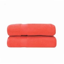 Superior ZT BTOWEL CO Zero Twist Cotton Bath Towel Set – Coral; 2 Pieces