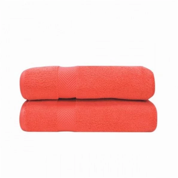 Superior ZT BTOWEL CO Zero Twist Cotton Bath Towel Set – Coral; 2 Pieces