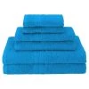 Superior EF-HAND AB Eco-Friendly 100 Percent Ringspun Cotton Hand Towel Set - Aster Blue; 6 Pieces