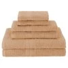 Superior EF-HAND CM Eco-Friendly 100 Percent Ringspun Cotton Hand Towel Set - Camel; 6 Pieces