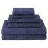Superior EF-HAND NB Eco-Friendly 100 Percent Ringspun Cotton Hand Towel Set - Navy Blue; 6 Pieces
