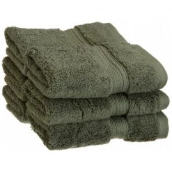 900GSM Egyptian Cotton 6-Piece Face Towel Set Forest Green