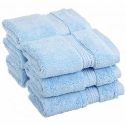 900GSM Egyptian Cotton 6-Piece Face Towel Set Light Blue