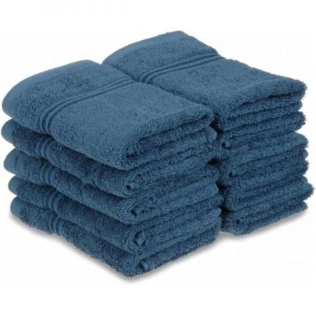 Superior Egyptian Cotton 10-Piece Face Towel Set Sapphire