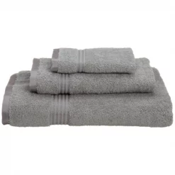 Superior Egyptian Cotton 3-Piece Towel Set Silver