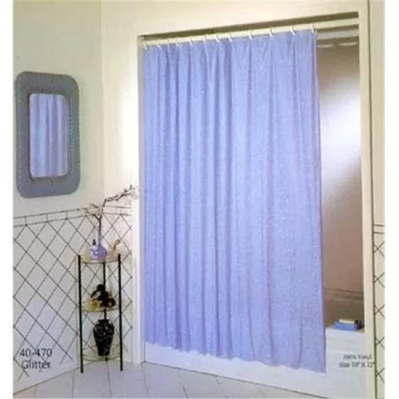 Excell 70in. X 72in. Blue Luxury Glitter Vinyl Shower Curtain 1ME-40O-470-431