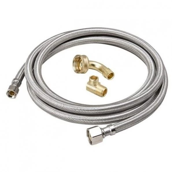 B & K Industries 496-205 Braided Stainless Steel Supply Line; 0.37 x 0.5 x 48 in.