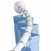 Interdesign J & M Home Fashions 79071 White Adjustable Curved Shower Rod; 41 x 72 in.