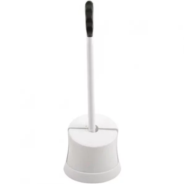 Waxman Consumer Group 7503420L White Twist & Store Toilet Plunger with Storage Caddy