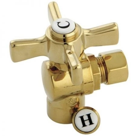 Kingston Brass CC43202ZX Kingston Brass Millennium .5 in. Sweat X .37 in. OD Compression Angle Valve; Polished Brass