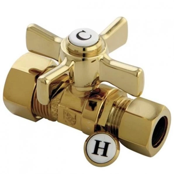 Kingston Brass CC44452ZX Kingston Brass Millennium .62 in. OD Compression X .5 in. OD Compression Straight Valve; Polished Brass 1 Kingston Brass CC44452ZX Kingston Brass Millennium .62 in. OD Compression X .5 in. OD Compression Straight Valve; Polished Brass