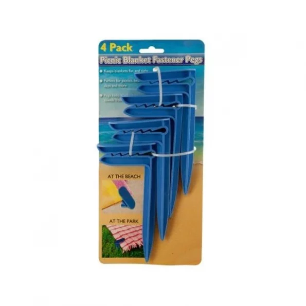 Bulk Buys SI010-24 Picnic Blanket Fastener Pegs Set -Pack of 24