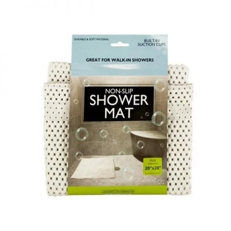 Bulk Buys OF440-18 Non-Slip Shower Mat with Suction Cups; 18 Piece -Pack of 18