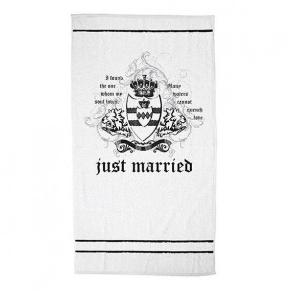 Lillian Rose WG311 B Just Married Beach Towel Shld 1 Lillian Rose WG311 B Just Married Beach Towel Shld