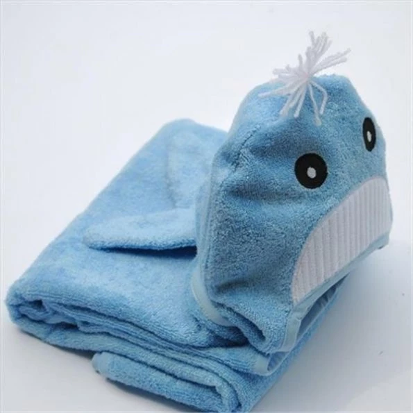 Little Ashkim BHTW001 Baby Whale Hooded Bamboo Turkish Towel - Blue; 0-24 Months 1 Little Ashkim BHTW001 Baby Whale Hooded Bamboo Turkish Towel – Blue; 0-24 Months