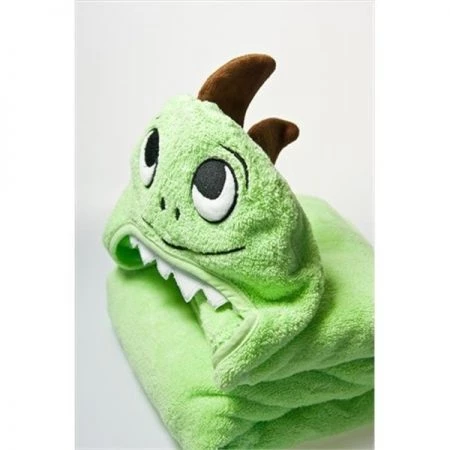 Little Ashkim HTD001 Baby Dino Hooded Turkish Towel - Green; 0-24 Months