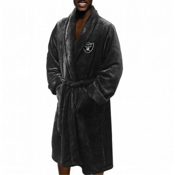 Northwest 1NFL-34900-0019-RET NFL Raiders Man Bath Robe; Large & Extra Large